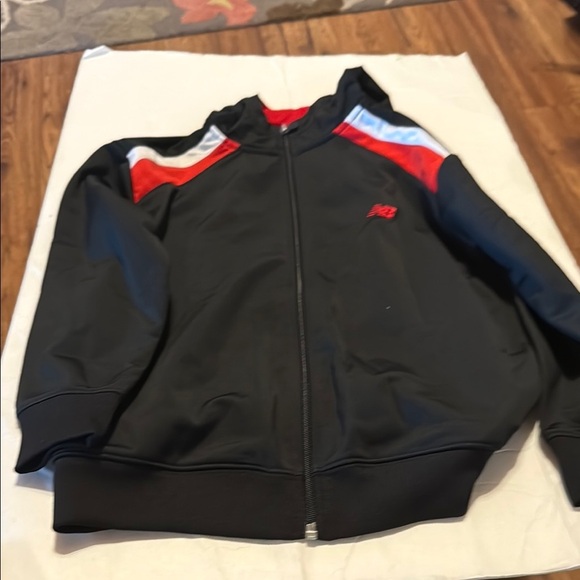 New Balance Black and Red Athletic Jacket 7 - Picture 1 of 2